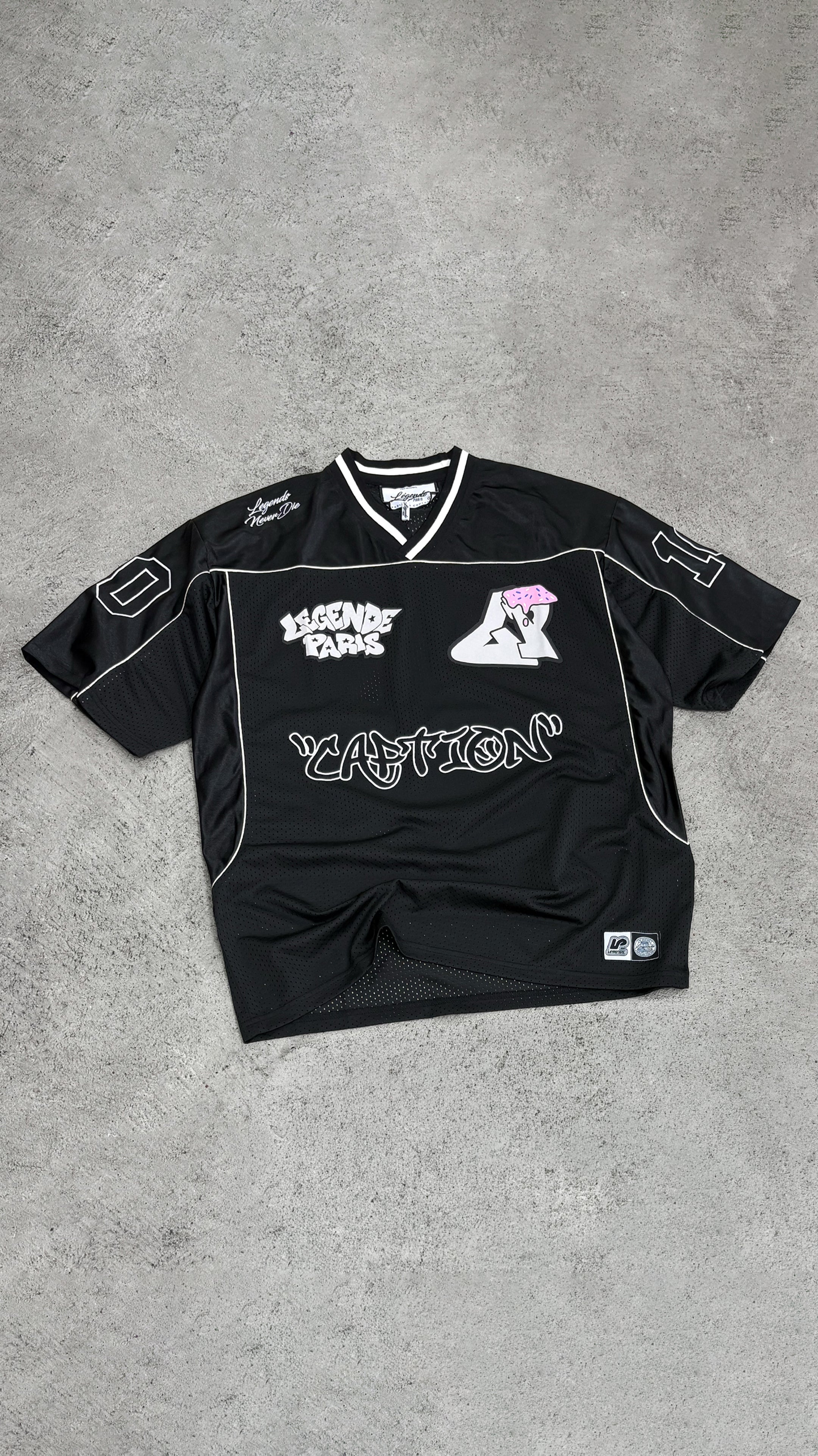 GRAFFITI MESH JERSEY - BLACK