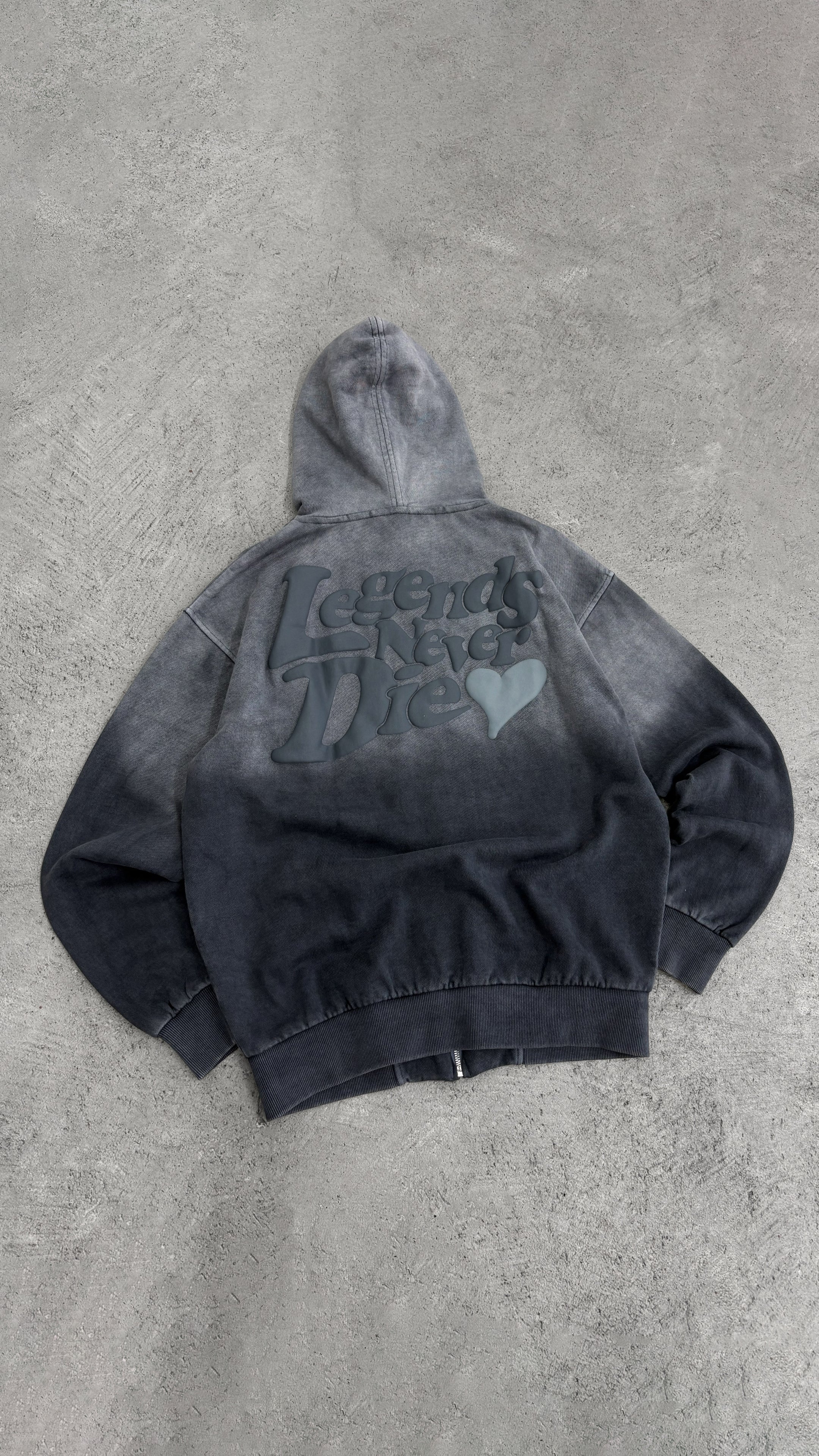 LND GRADIENT HOOD - CHARCOAL WASHED