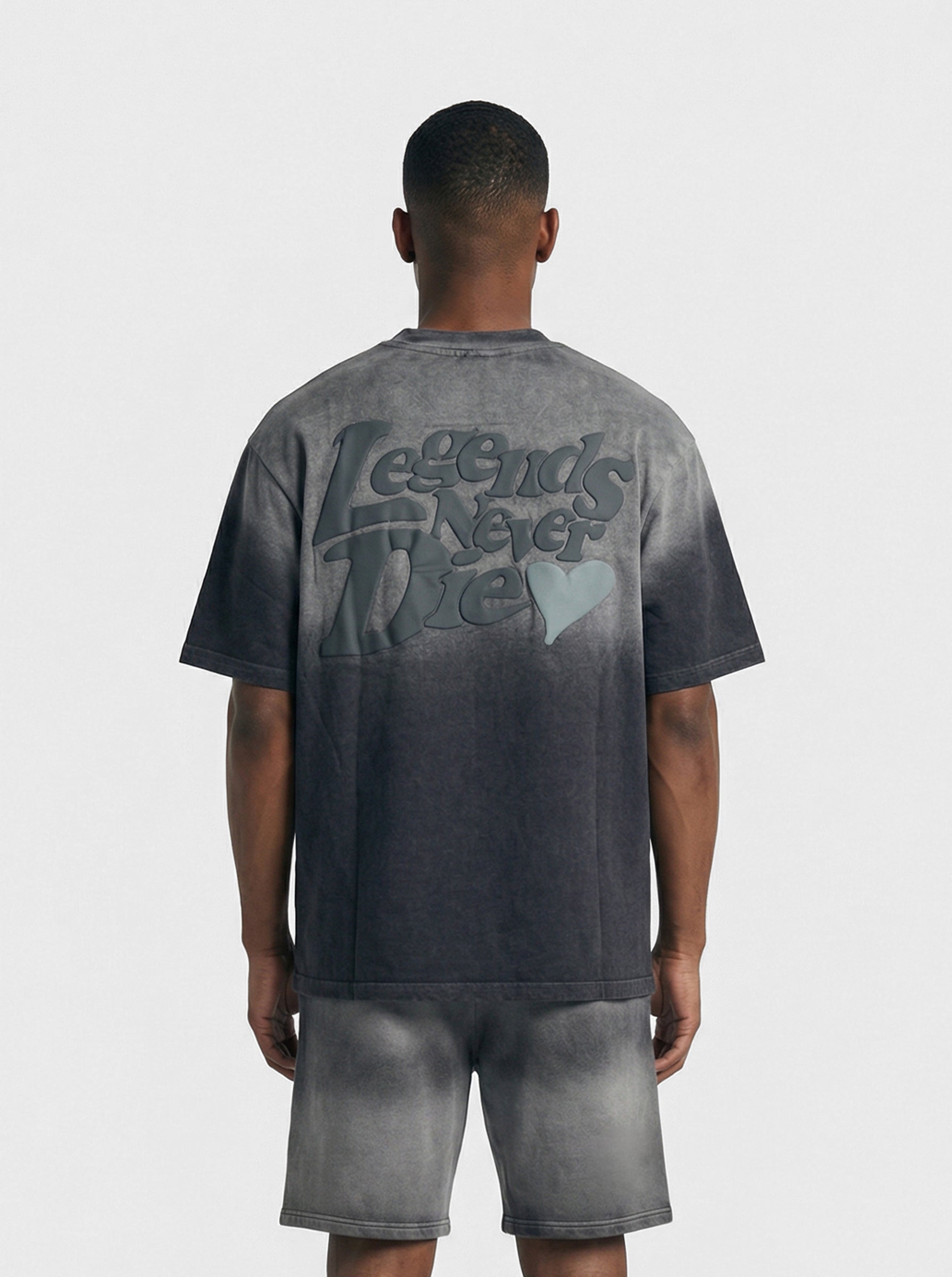LND GRADIENT T-SHIRT - CHARCOAL WASHED