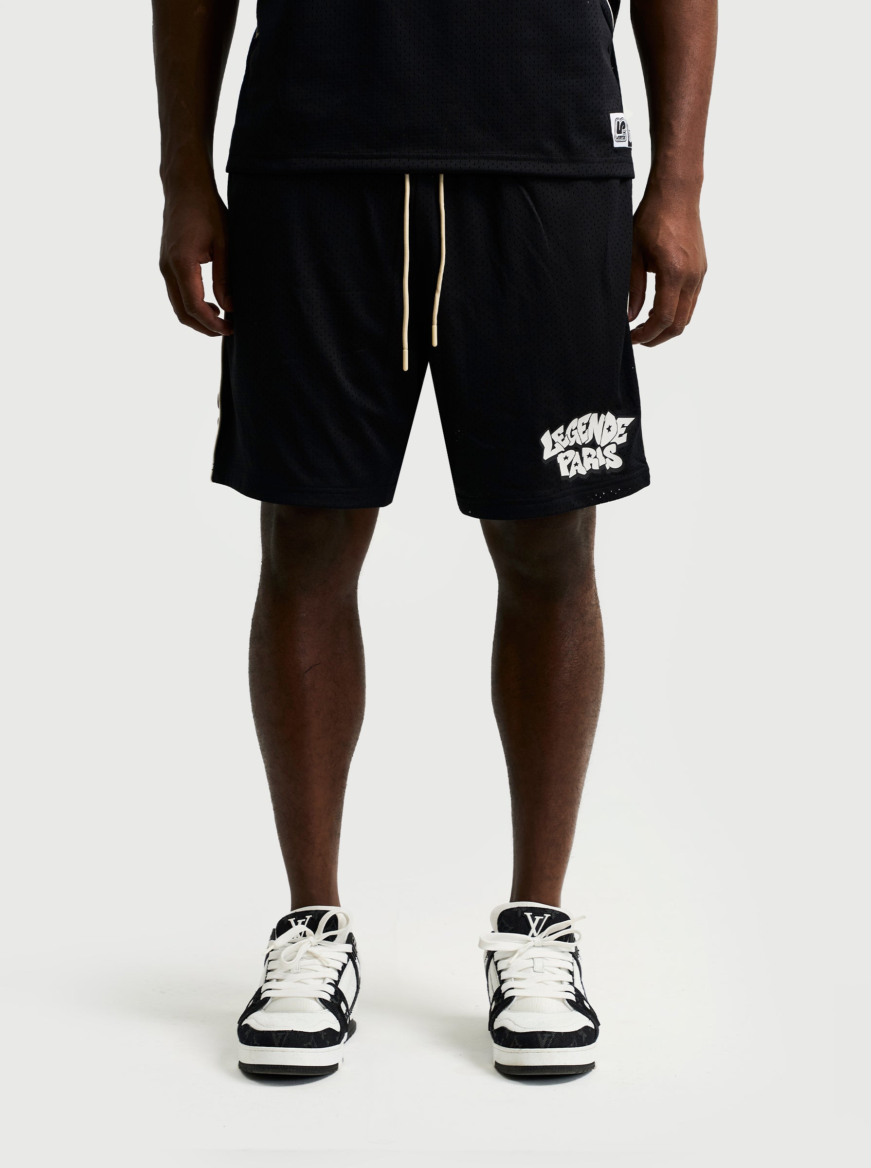 GRAFFITI MESH SHORT - BLACK