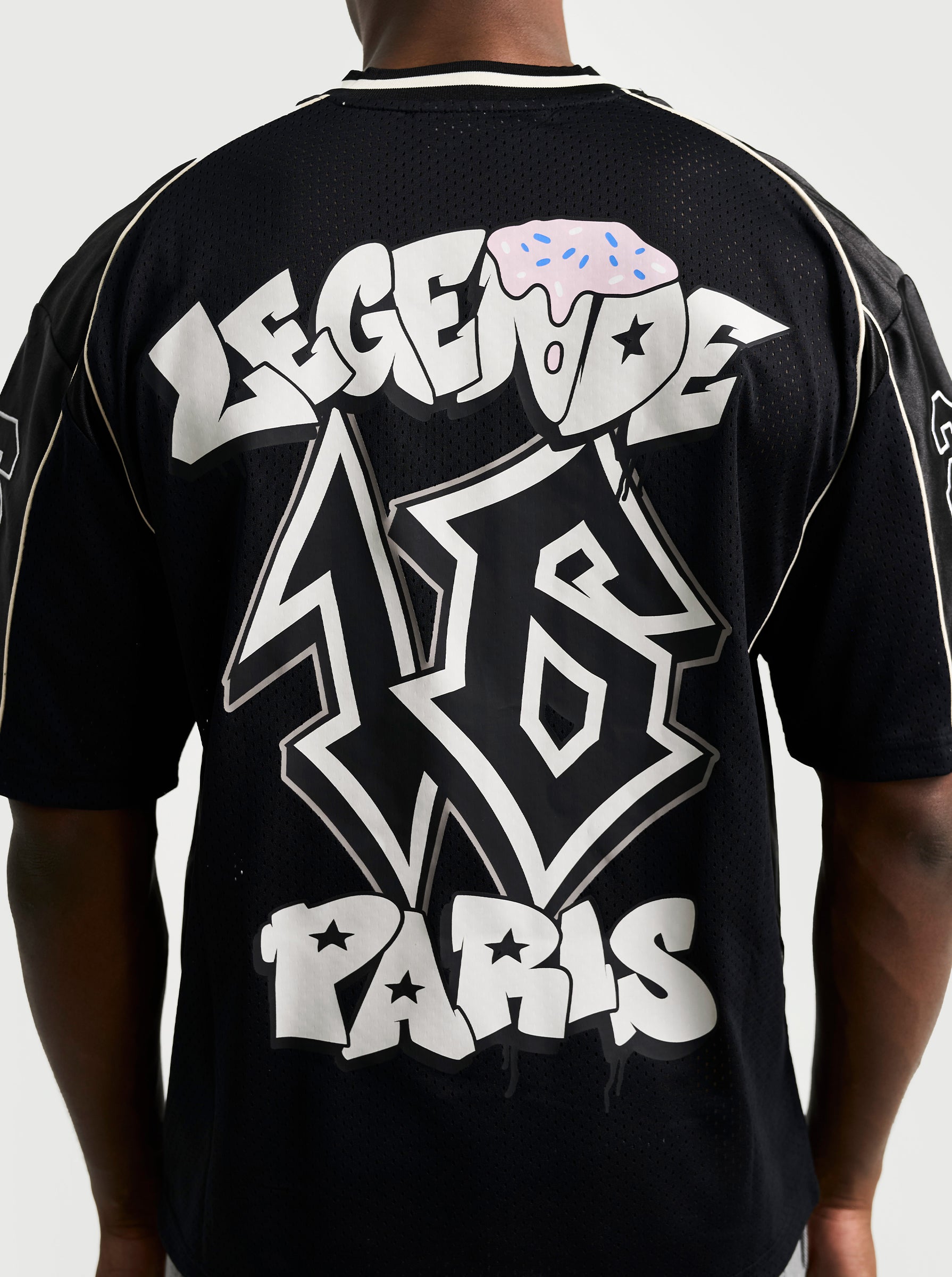 GRAFFITI MESH JERSEY - BLACK