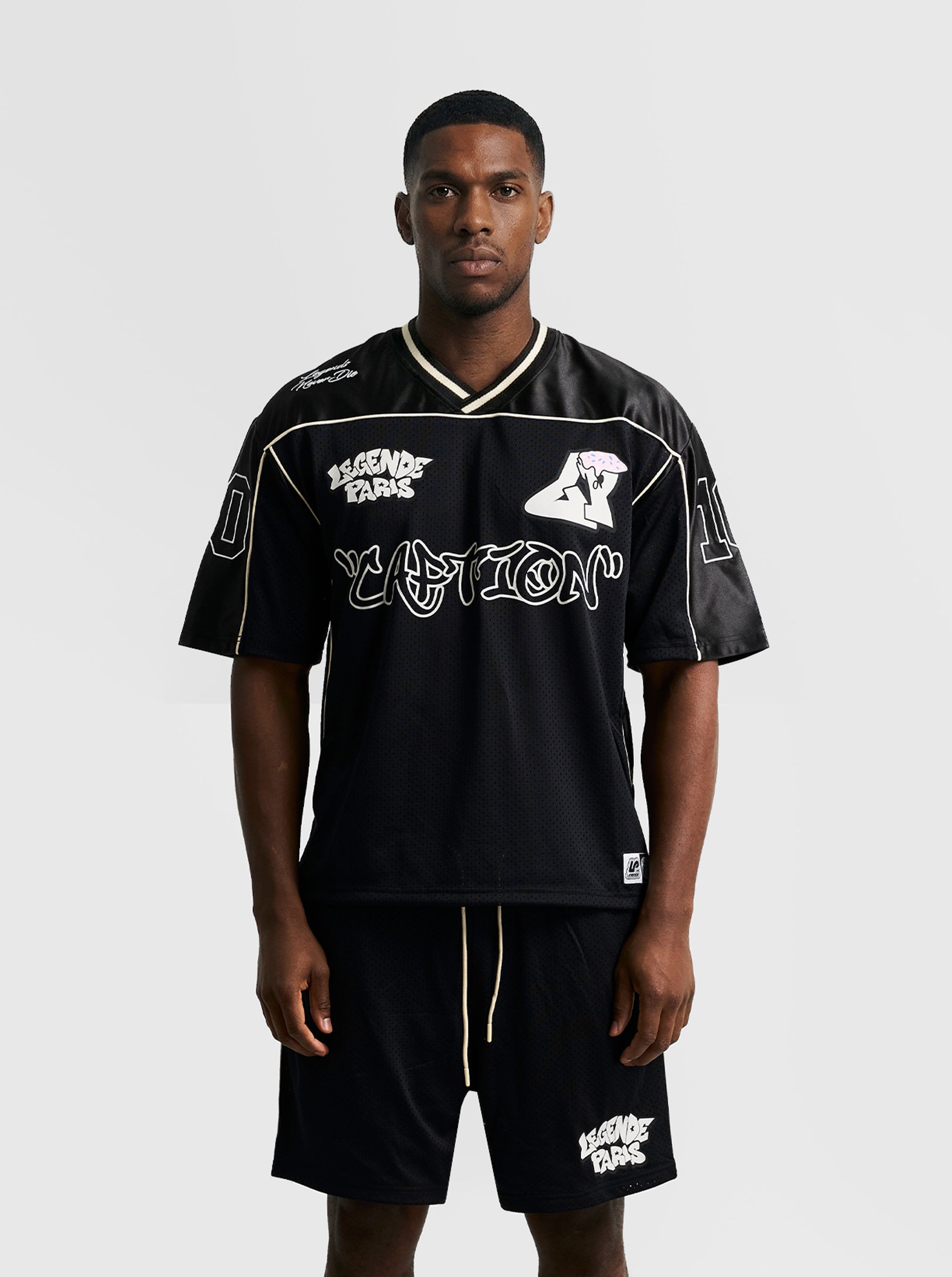 GRAFFITI MESH JERSEY - BLACK