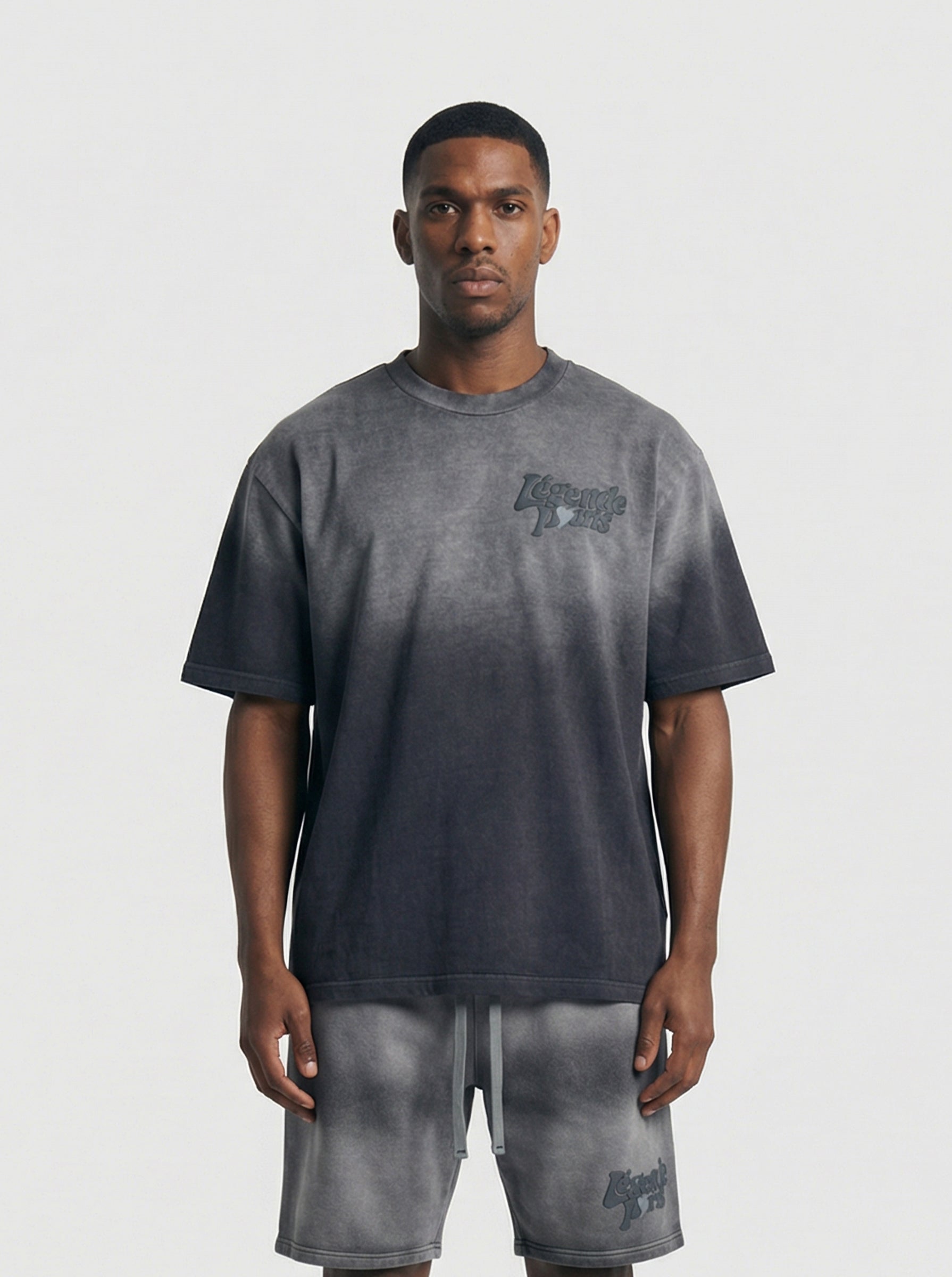 LND GRADIENT T-SHIRT - CHARCOAL WASHED