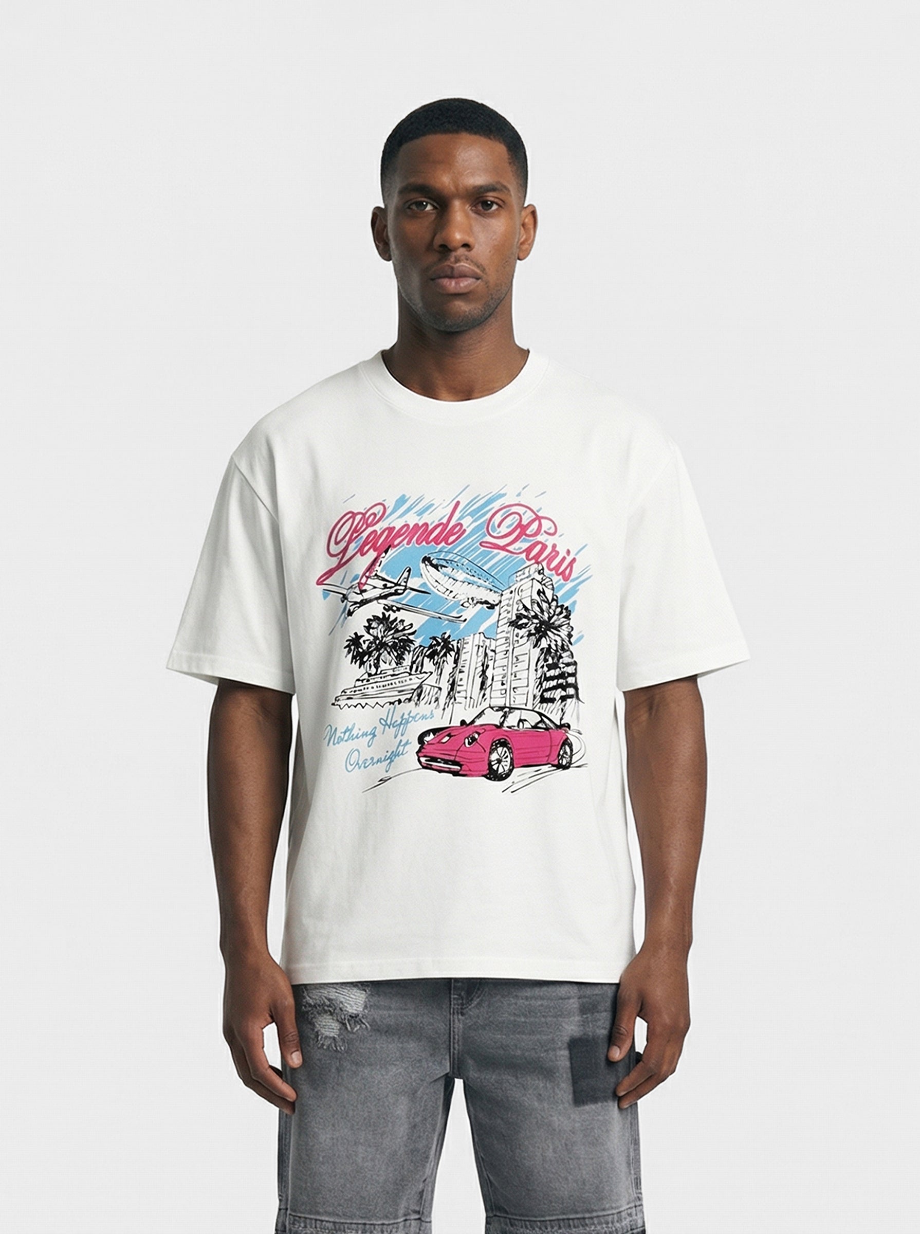 OVERNIGHT SKETCH T-SHIRT - WHITE