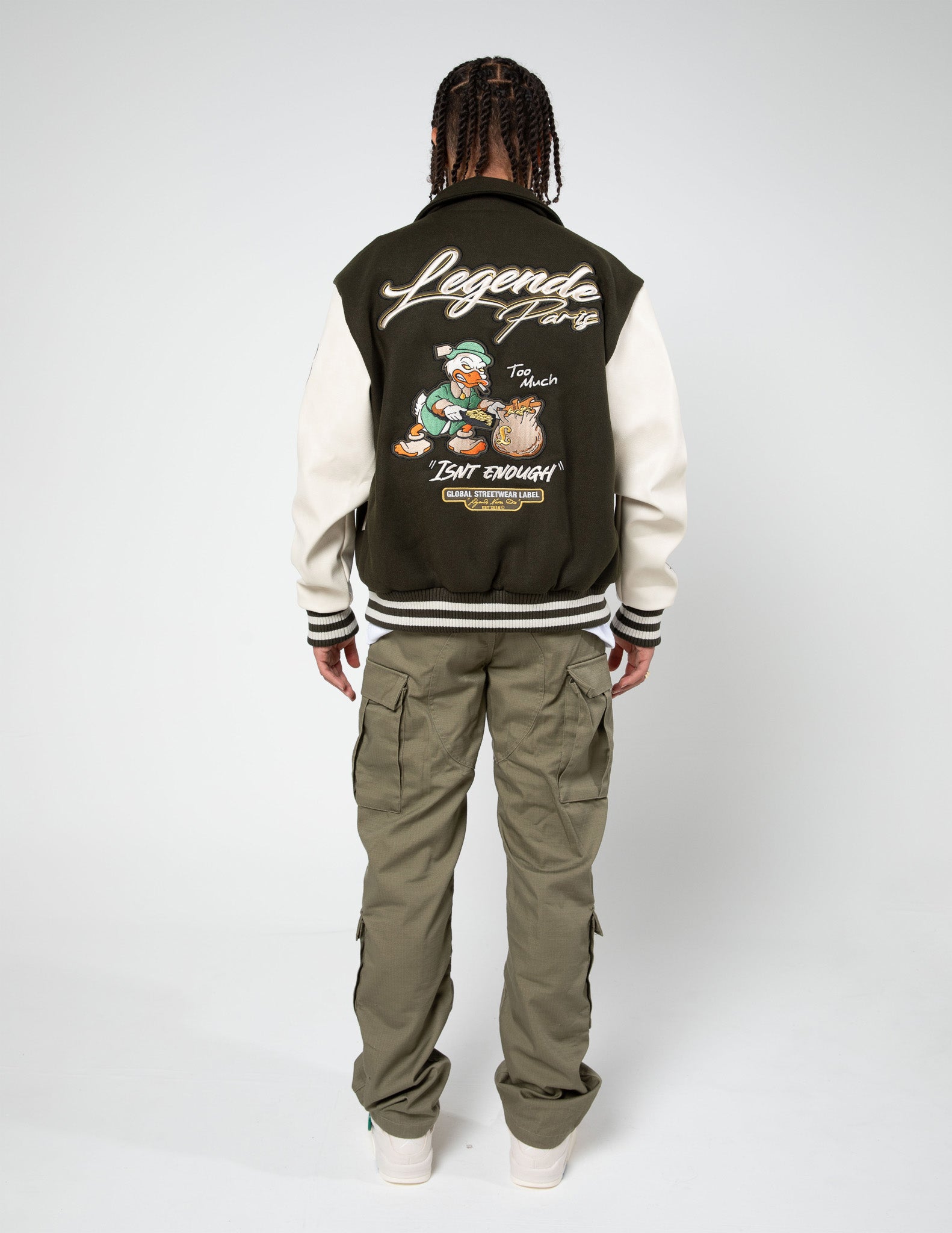 LP "TOO MUCH ISNT ENOUGH" VARSITY JACKET - KHAKI GREEN (RESTOCKING SOON)