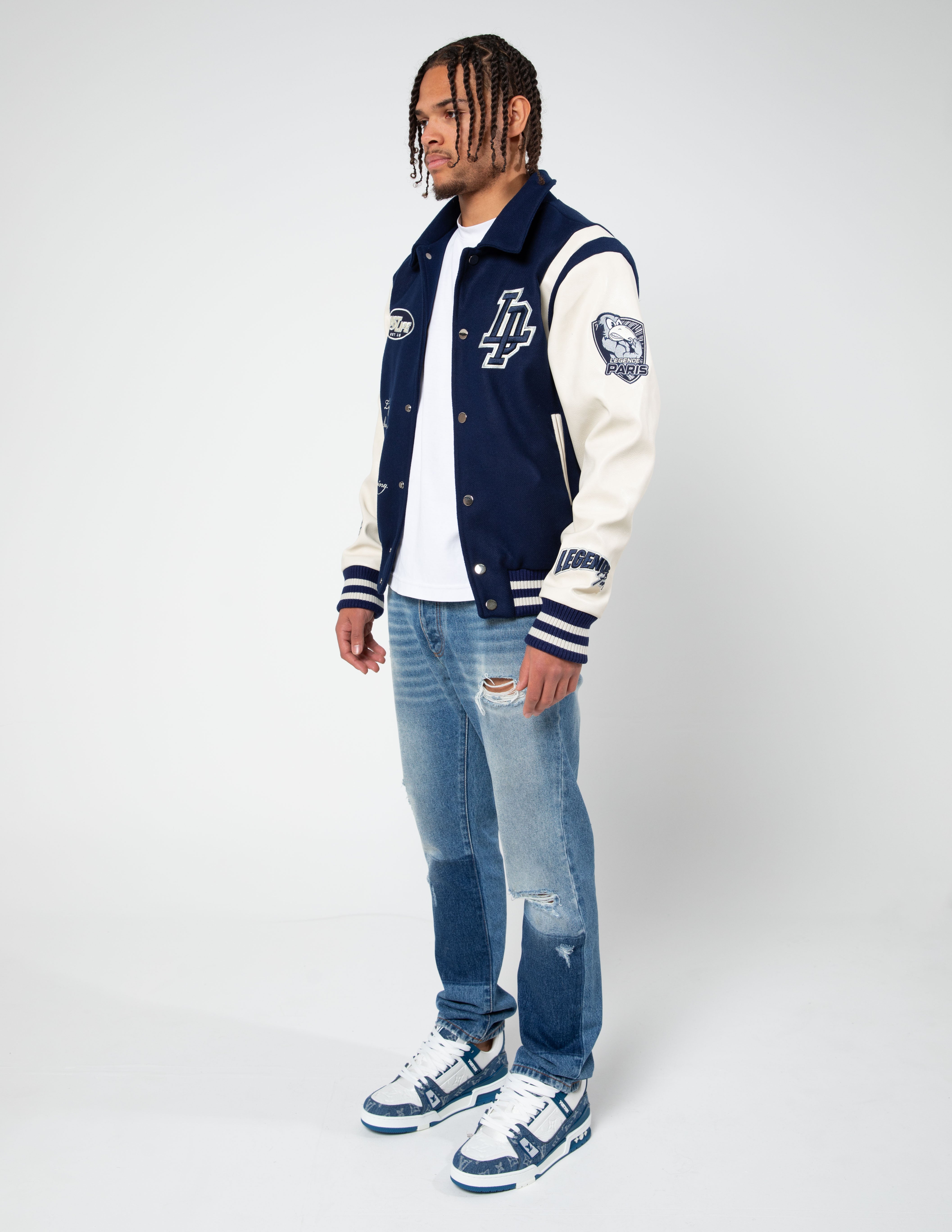 LP "FAST LANE" VARSITY JACKET - NAVY (RESTOCKING SOON)