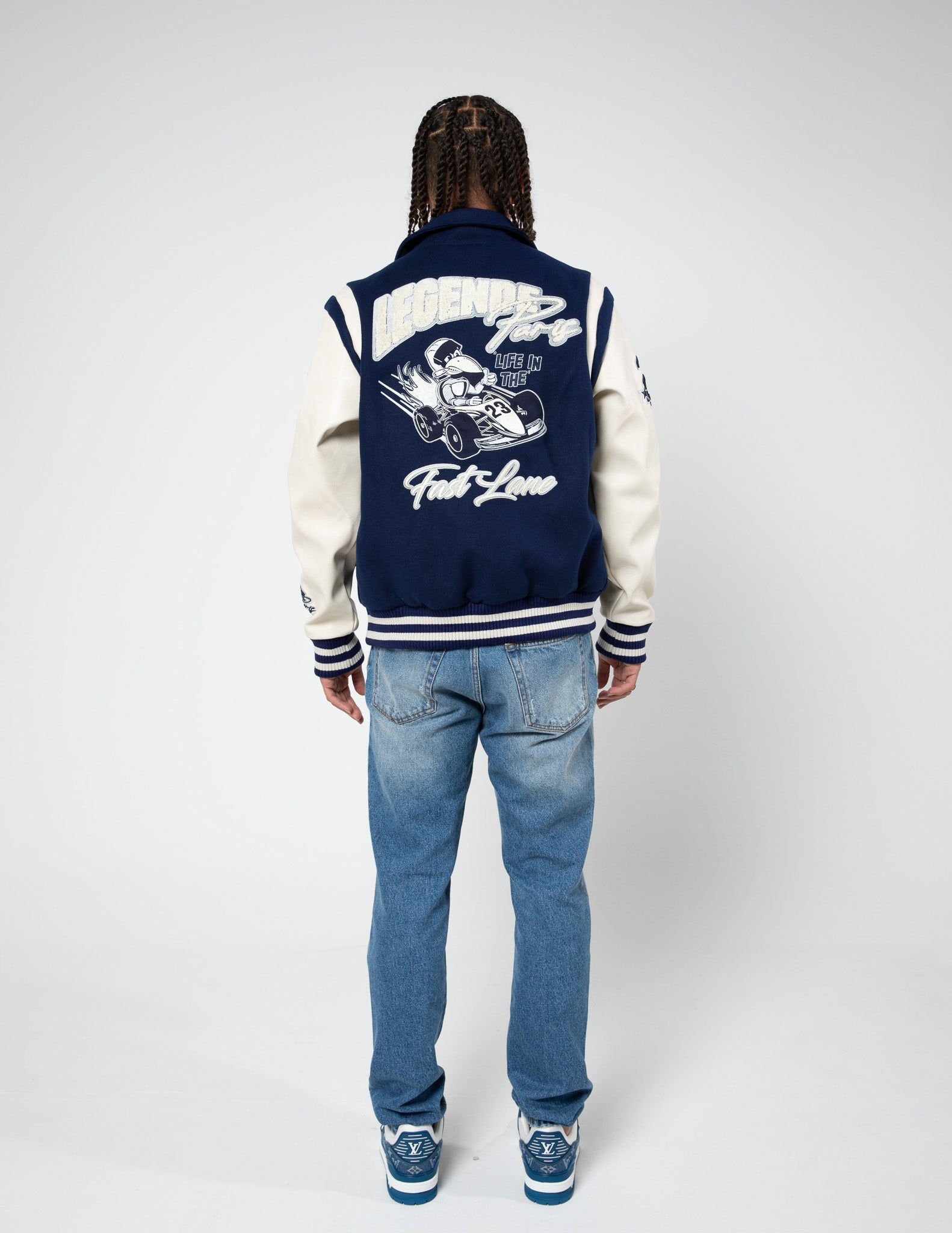 LP "FAST LANE" VARSITY JACKET - NAVY (RESTOCKING SOON)