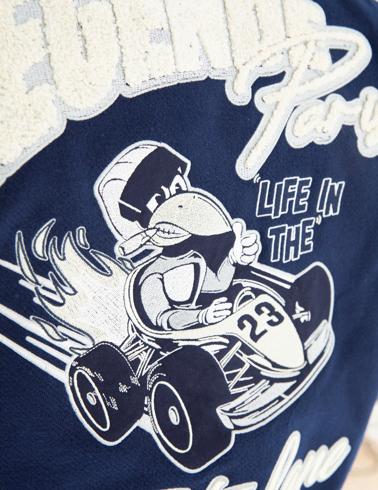 LP "FAST LANE" VARSITY JACKET - NAVY (RESTOCKING SOON)