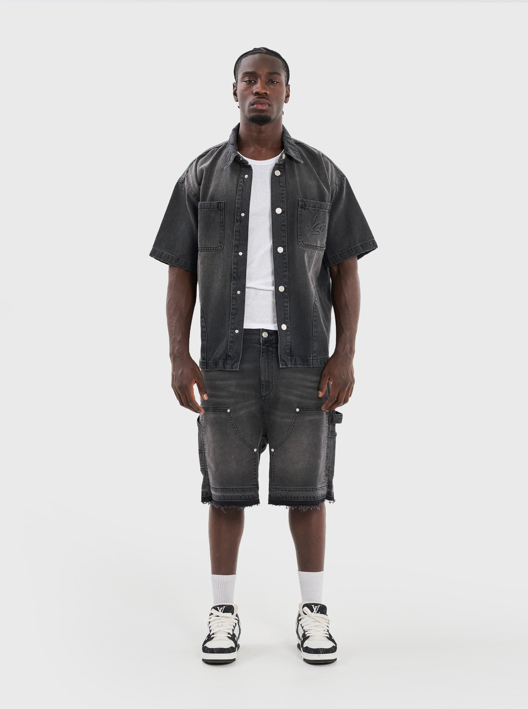 DENIM OVER-SHIRT - BLACK