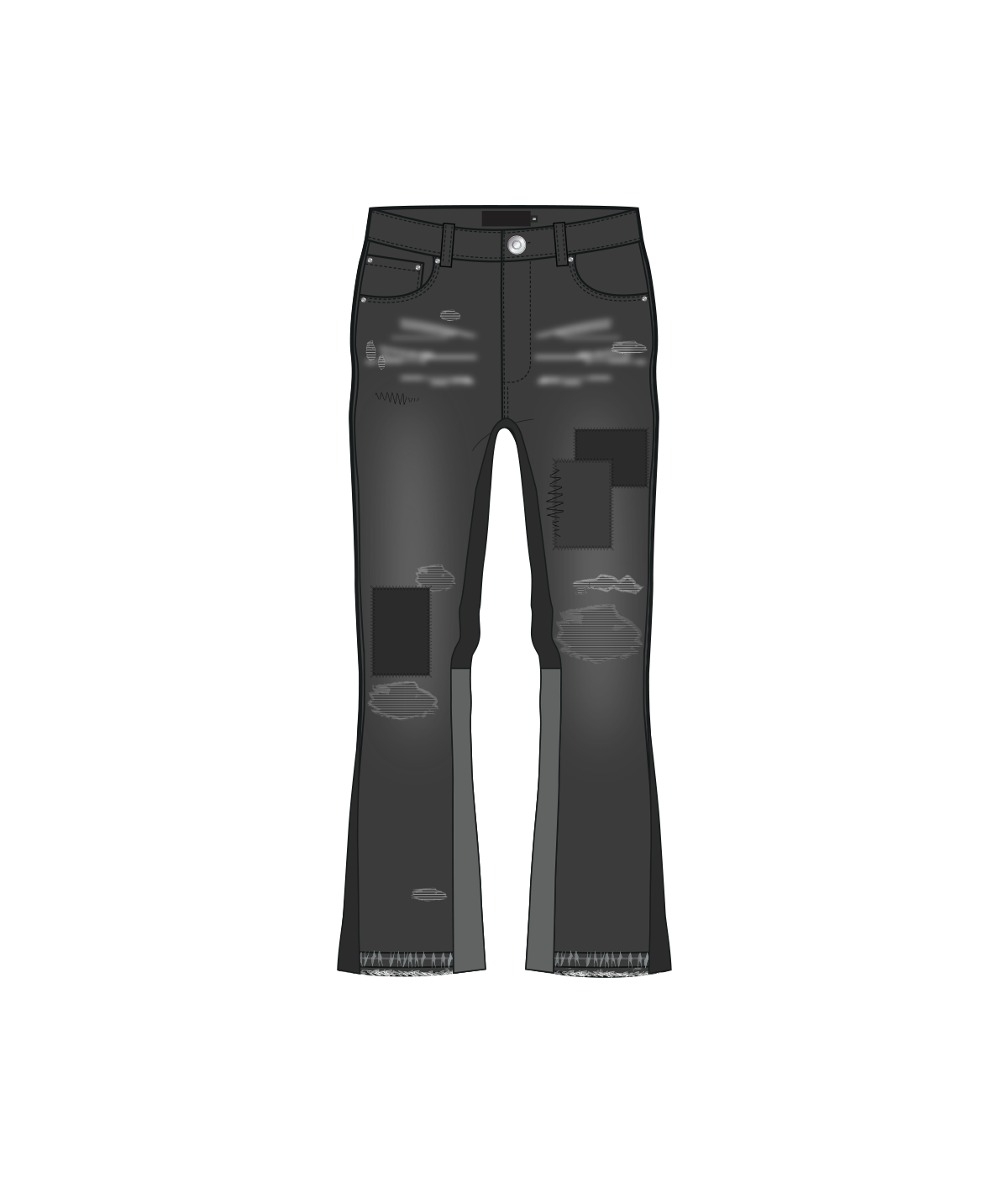 LP PATCHWORK JEAN - BLACK