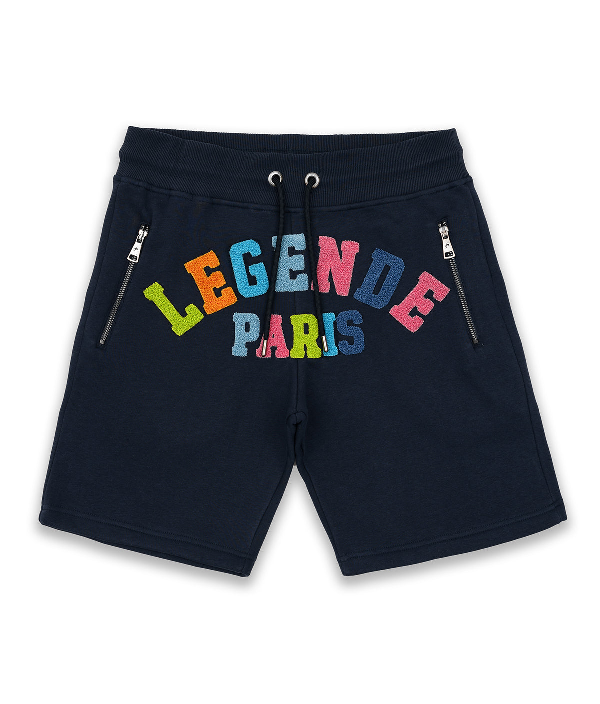 CHENILLE  LOGO SHORTS - NAVY/CANDY