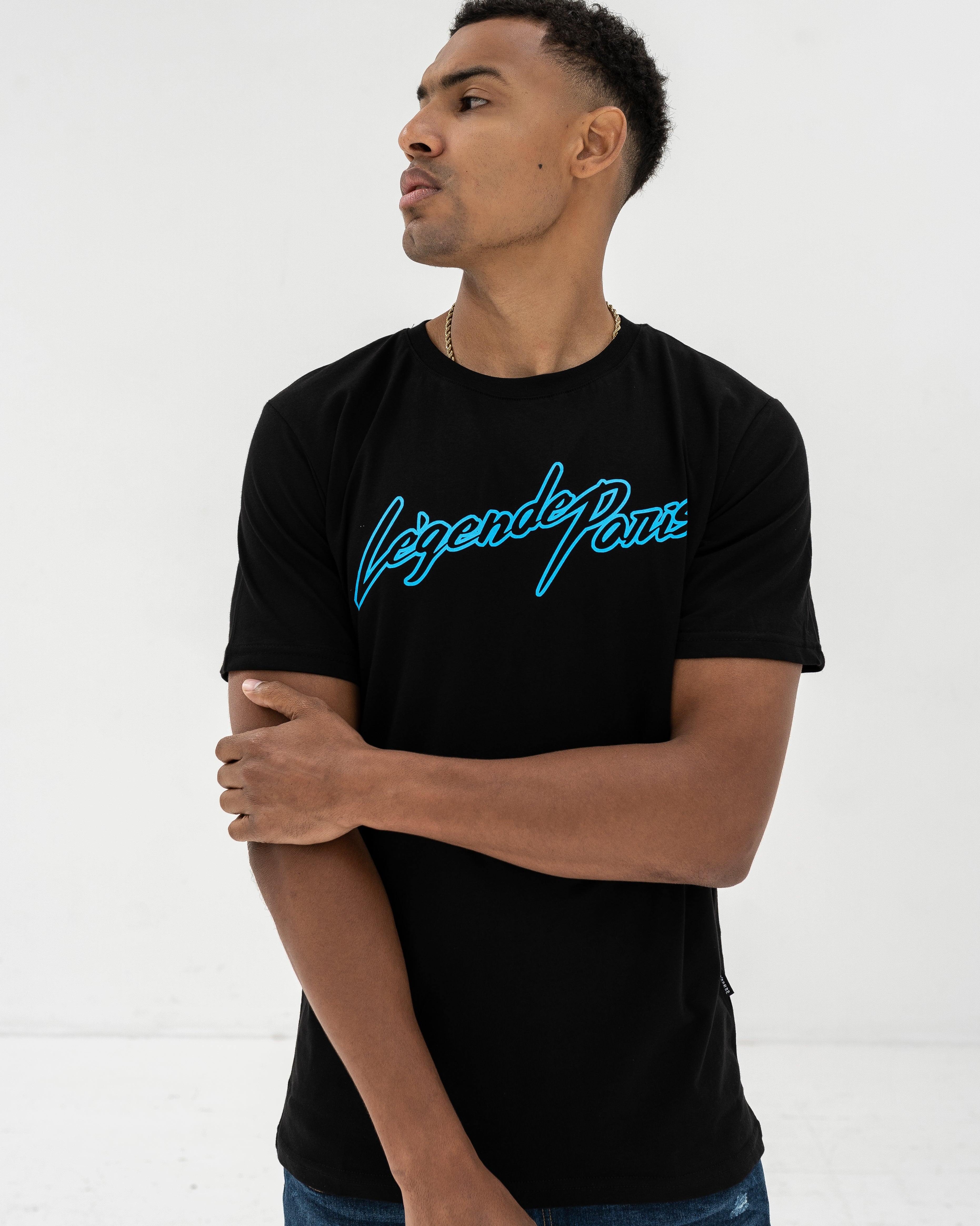 CORE SIGNATURE LOGO TEE BLACK/BLUE