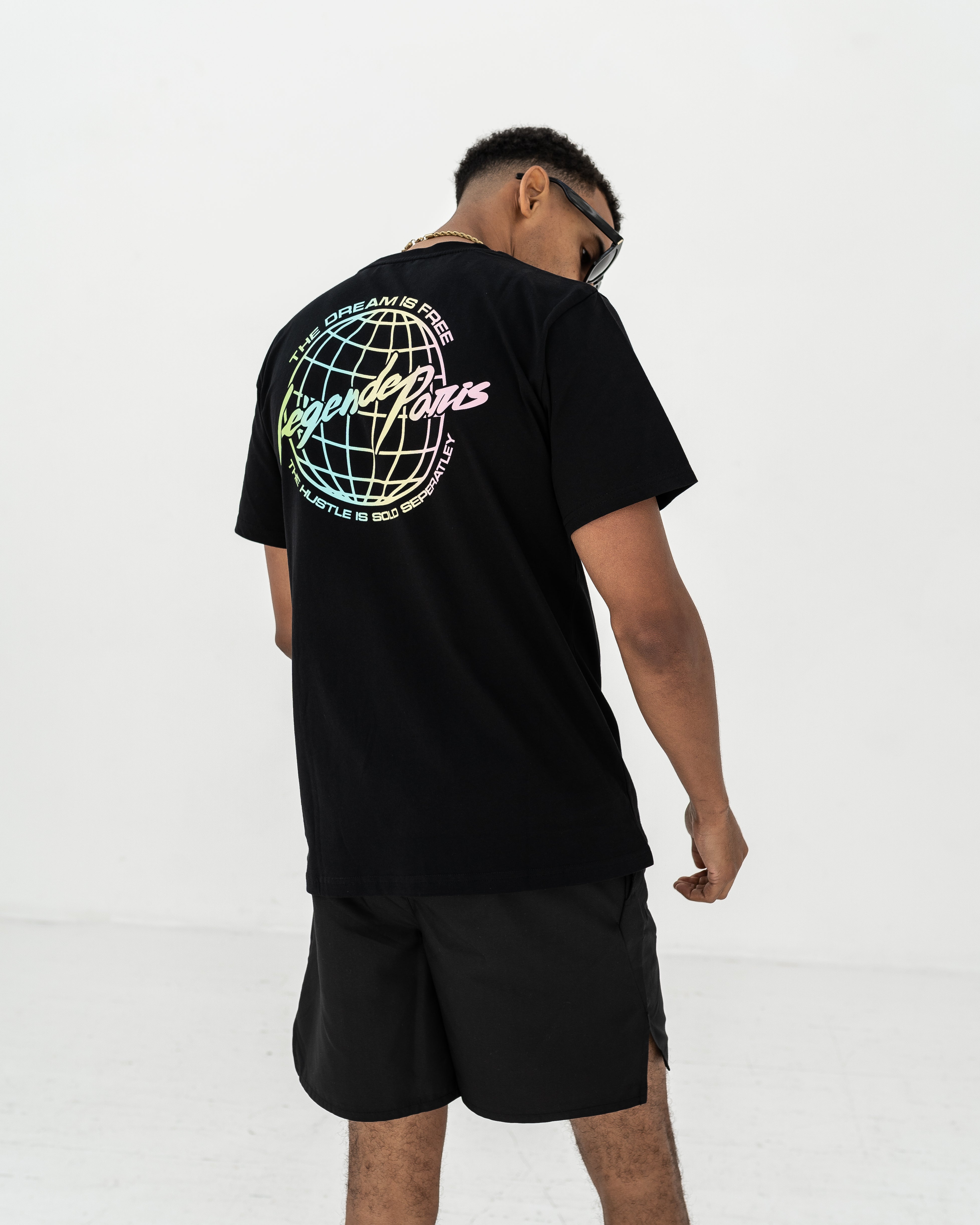 WORLDWIDE IMPORT EXPORT GLOBE TEE BLACK